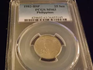 1982-BSP 25 Sen Philippines PCGS MS 63 - Picture 1 of 2