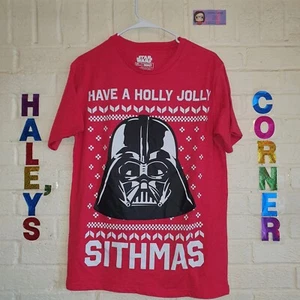 Star Wars Herren Medium Weihnachten T-Shirt Have A Holly Jolly Sithmas rot schwarz - Bild 1 von 4