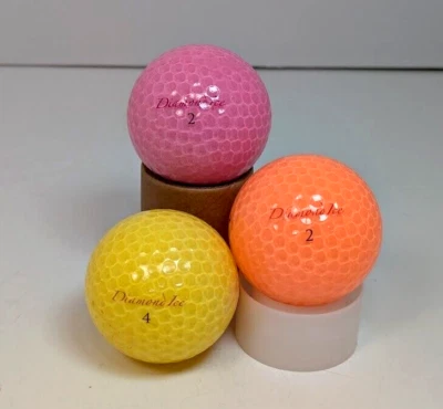 Pelota de golf Diamond Ice (lote de 3) amarilla 4 rosa 2 naranja 2 cinta translúcida Foto 1 de 4
