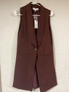 Current Air Womens Brown Welt Pocket Stitch Fix Sophia Workwear Vest XS - Picture 1 of 2