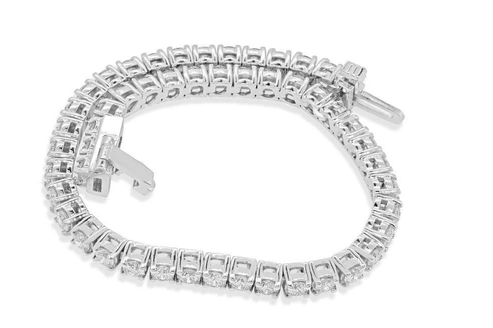 SI2 J 5,50 quilates conjunto de puntas de diamantes naturales brazalete de tenis oro blanco de 14 quilates 2,80 mm Foto 1 de 4