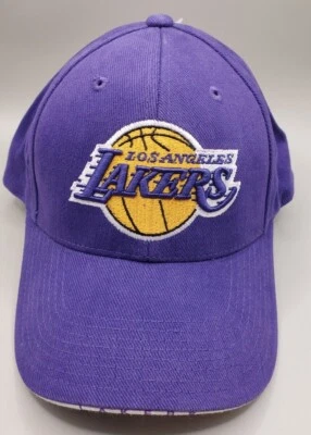 Vintage Los Angeles Lakers Twins Enterprise Purple Strapback Cap Hat w/ Tag - Image 1 of 4