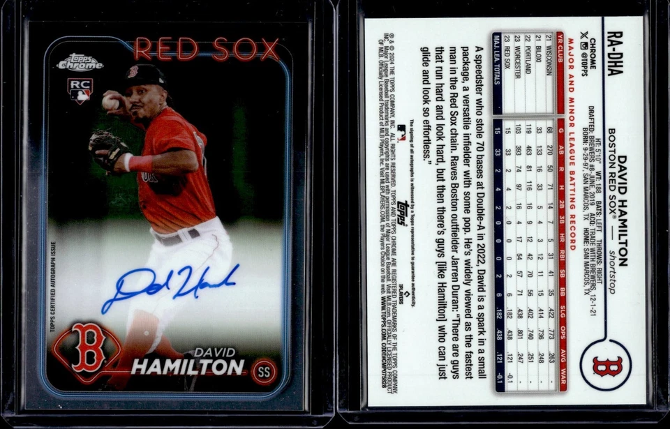 2024 Topps Chrome Baseball Rookie Base AUTO David Hamilton Rookie RC - Image 1 of 1