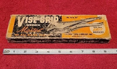 VISE GRIP WRENCH NO.10R 10" PETERSEN MFG CO W/BOX VTG USA 🇺🇸  - Image 1 of 4