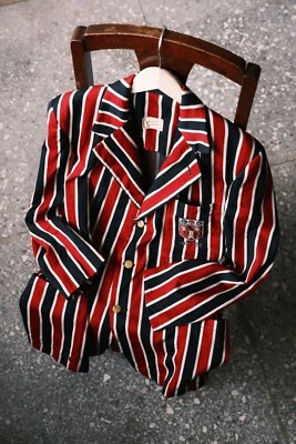 1950’s “Leycott” British Royal Garmmar School Boating Striped Blazer - Image 1 of 4