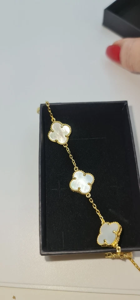 kleeblatt armband silber 14 K Vergoldet In Perlmutt  - Bild 1 von 4