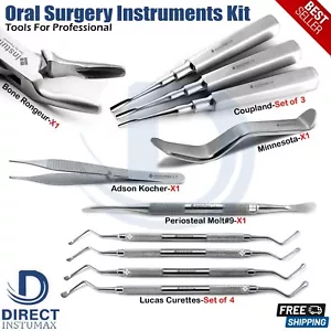Kit de microcirugía oral dental Lucas Curette Adson fórceps Minnesota roedor óseo - Imagen 1 de 7