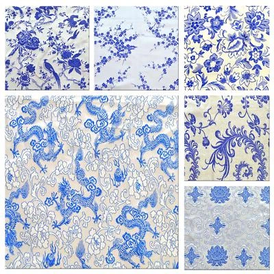 Faux Silk Brocade (Cloisonne) Jacquard Damask Kimono Fabric Material BL02 - Image 1 of 4