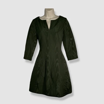 Vestido de cóctel para mujer Oscar de la Renta verde cuello dividido línea A talla 4 $2990 Foto 1 de 3