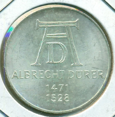 1971-D GERMANY 5 MARKS, BRILLIANT UNCIRCULATED, GREAT PRICE! - Image 1 of 2