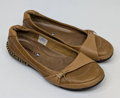 Merrell Shoes Womens Size 7 Brown Slip On Leather Removeable Insoles - image 1 of 4
