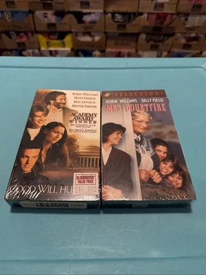 Robin William Sealed VHS Tape Lot Good Will Hunting Mrs.Doubtfire - Image 1 of 4