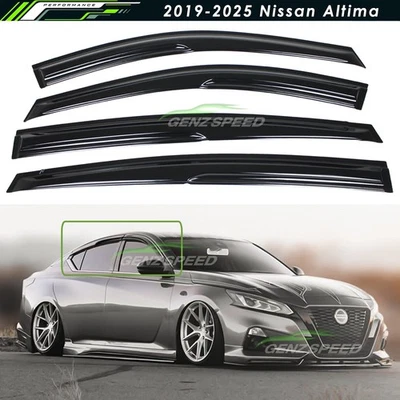 Para Nissan Altima JDM 2019-2024 3D Ondulado Estilo Mugen Viseras de Ventana Protectores de Lluvia Foto 1 de 4