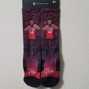 New James Harden MBA Player #13 MVP Stir-it-up Red And Black Socks Size M/L - Picture 1 of 8
