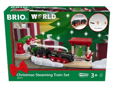 NEW BRIO 36014 Christmas Steaming Train Set Battery Engine for Wooden Rail Track - Image 1 of 4