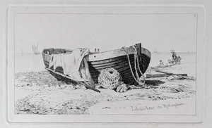 Hummerboot Rottingdean Sussex 1828 Radierung E W Cooke Meeresdruck - schneller Versand - Bild 1 von 5