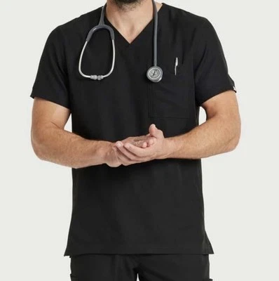 Scrubology Shift мужчин один карман v-образным вырезом скраб Топ черный 2XL Бесплатная доставка новый - Изображение 1 из 4