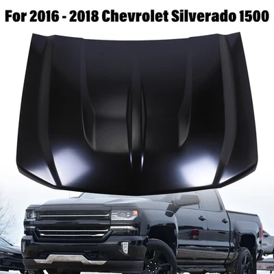 Fit 2016 2017 2018 Hood Aluminum Panel Replacement Chevrolet Silverado 1500 New - Image 1 of 4
