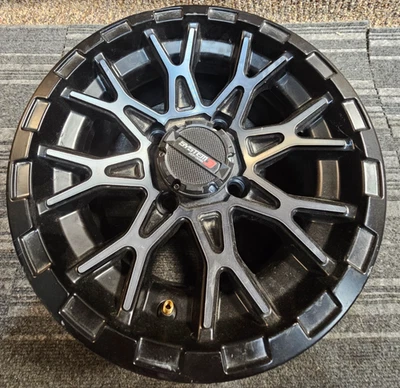 (QTY 1) System 3 Off-Road ST6 Black Machined ATV/UTV Wheel Rim 12x7 4x110 10mm - Image 1 of 4