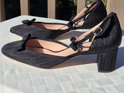 J. Crew Millie Zapatos Arco Correa al Tobillo Tacones Tela Moiré NUEVO TALLA 12 $227 Foto 1 de 4