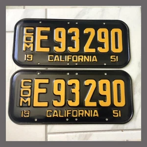1951 California LKW kommerzielle Nummernschilder Paar restauriert DMV klar YOM - Bild 1 von 1