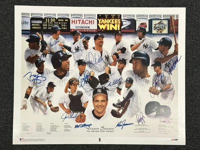 1998 Yankees Dream Season MULTI SIGNED LE 20x25 Poster 13 sigs w/ Rivera Posada - Image 1 of 4
