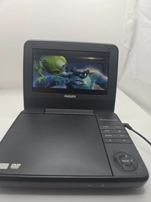 Philips PET741B/37 Black 7" TFT LCD Portable MP3-CD/DVD Player Tested See Discri - Image 1 of 4