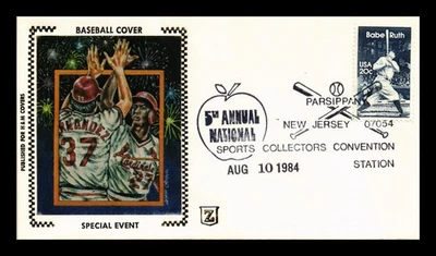 DR JIM STAMPS US COVER SPORTS COLLECTORS CONVENTION BASEBALL ZASO SILK CACHET - Image 1 of 2