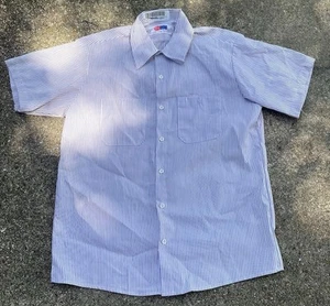 G & K Team Wear Work Shirts Gray & White Large Short Sleeve Button Up  - Picture 1 of 8