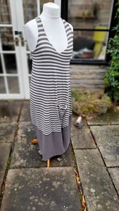 Crea CONCEPT grey And Whitre Striped Viscose Dress (38) - Picture 1 of 1