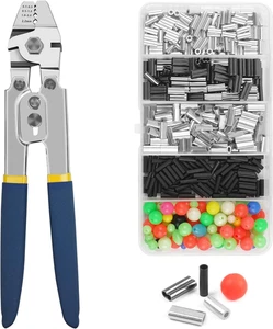 Wire Rope Crimping Tool with Cutter + 500Pcs Crimp Sleeves Set Effort-Saving Fis - Picture 1 of 12