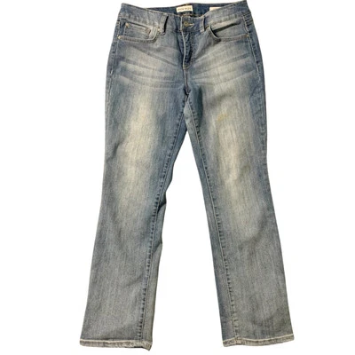 Code Bleu Jeans Women 10 Petite 32x28.5 Gwen Straight Stretch Distress Grunge - Image 1 of 4