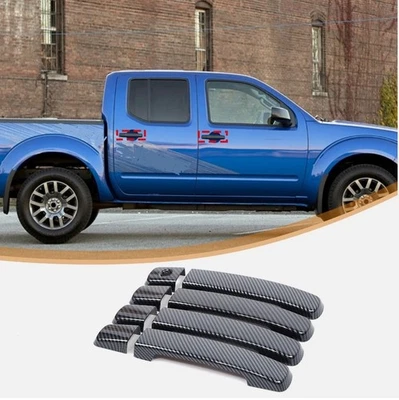 Accesorios para tapicería de manija de puerta para Nissan Frontier 2005-2021 fibra de carbono Foto 1 de 4