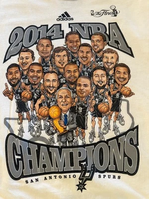 Camiseta San Antonio Spurs Vintage Campeonato 2014 - Caricaturas de equipo Foto 1 de 2