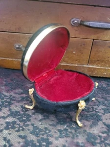 Antike viktorianische Samt Schmuck Schatulle Schatulle Display DW754 - Bild 1 von 8