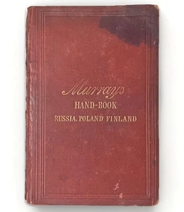 Antique 1875 Murray’s Handbook Russia & Poland Travel Guide w/ 3 of 4 Maps - Picture 1 of 24
