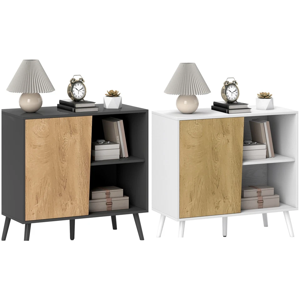 HOMCOM Credenza Moderna con Armadietto e Vano Portaoggetti in Legno - Immagine 1 di 1