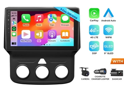 For RAM 3500 2013-2018 CarPlay 9" Car Stereo Radio Android DGRMX6S2 6+64 GPS DSP - Image 1 of 4