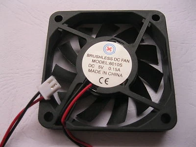 2 pcs Brushless DC Cooling Fan 11 Blade 5V 6010S 60x60x10mm 2Wire Sleeve Bearing - Image 1 of 2