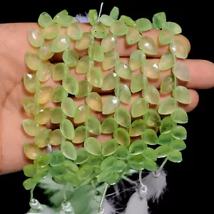 Natural Prehnite Gemstone Pear Shape Faceted Beads 10X7X4 mm Strand 15-18 Pcs - Picture 1 of 4