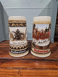 Vintage Budweiser Clydesdales Stein Mugs Anheuser-Busch. West Germany.staffel - Picture 1 of 7