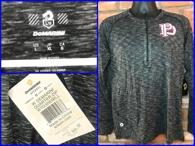 Новый с Ярлыками DeMarini серый пуловер 1/4 молнии основание слой верхний разминка рубашка мужская Lg бейсбол - Изображение 1 из 4