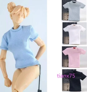 1/12 Scale Female Short sleeve T-shirt Top Clothes For 6'' Action Figure Body - Picture 1 of 22