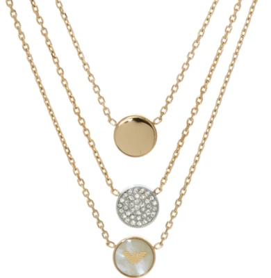 COLLAR EN CAPAS EMPORIO ARMANI FIRMA TRÍO LOGOTIPO EGS2351710 PRECIO DE VENTA SUGERIDO POR EL FABRICANTE £115 EN CAJA Foto 1 de 4