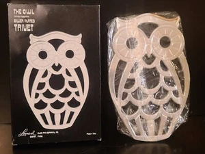 NEW IN BOX Vintage The Owl Silver Plated Trivet  Made in Italy by Leonard - Picture 1 of 11