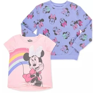 Minnie Mouse Girls' 14/16 2-Pack Tee and Crew Sweatshirt Set Size 14 / 16 - Picture 1 of 10