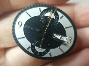 Nos Davidoff Watch Chronograph Movement 25 Jls Swiss Balance Wheel Spins Freely - Picture 1 of 6
