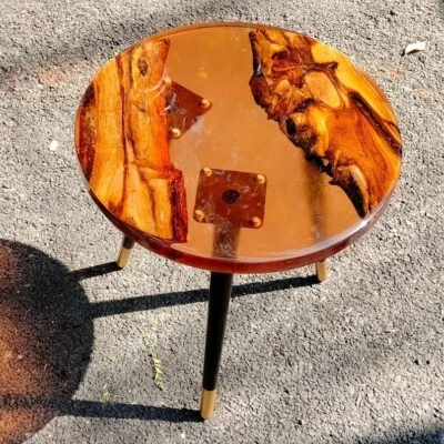 Round Epoxy Clear Resin Table Top, Handmade Table, Kitchen & Living Room Decor - Image 1 of 3