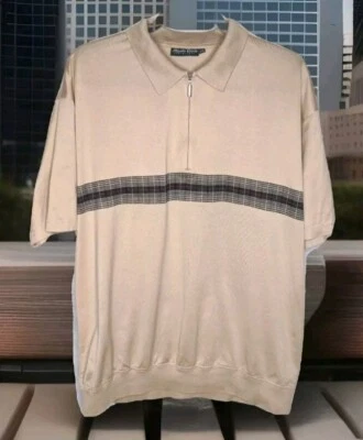 Camisa Pullover Para Hombres XXL Cremallera 1/4 Retro Bronceado Glencheck Hipster Rockabilly SS Foto 1 de 4