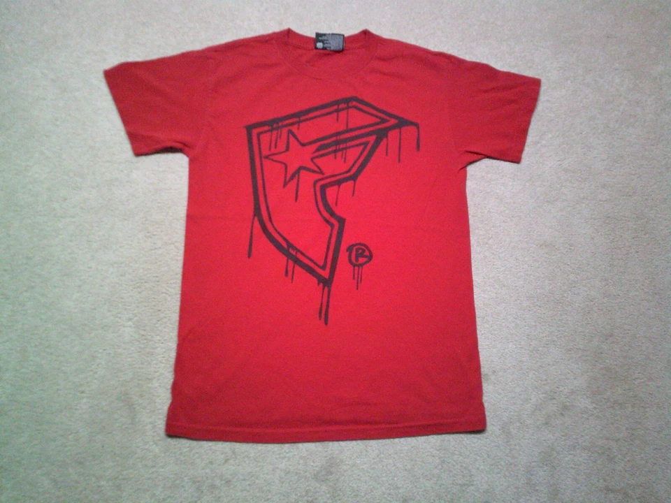 Camiseta de Colección Famous Stars & Straps Para Hombre Pequeña Roja Y2K Goteo Foto 1 de 4